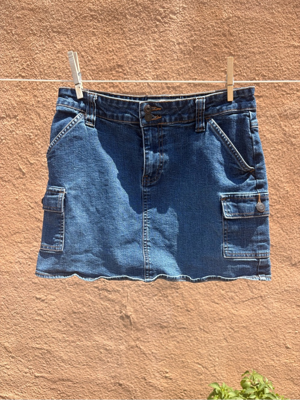 Old Navy Vintage Y2K Blue Denim Mini Skirt with Front Pockets